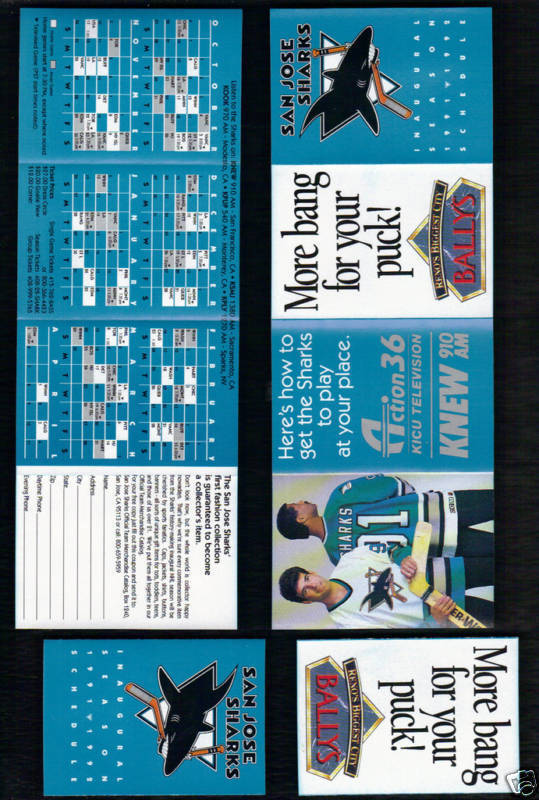LOTof 20 1991-92 San Jose Sharks Pocket Schedule Program Hockey