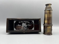 Decorative Replica Royal Navy London 2915 Reproduction Telescope in Wooden Case