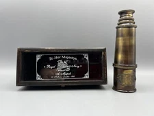 Decorative Replica Royal Navy London 2915 Reproduction Telescope in Wooden Case