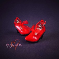 T-shaped High Heels Shoes ribbon deco for 1/3 SD BJD doll red/White/Pink