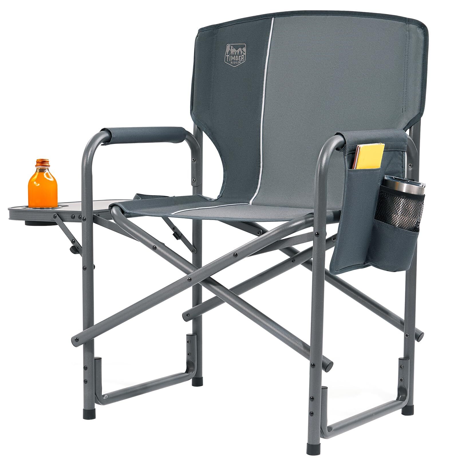 Lightweight Oversized Camping Chair, Portable Aluminum Directors Chair with S...