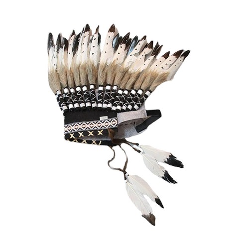 Feder Kopfschmuck Stirnband, verstellbare Kopfbedeckung, Häuptling Indianer Hut - Bild 12 von 13