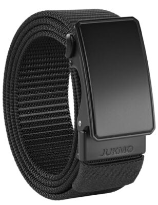 Men's 1.5'' Nylon Ratchet Belt, Casual Web Click Belt with Slide Buckle for Jeans