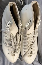 Riedell Ice Skates M 4 1/2 JQ Womens White Sheffield Steel Blades