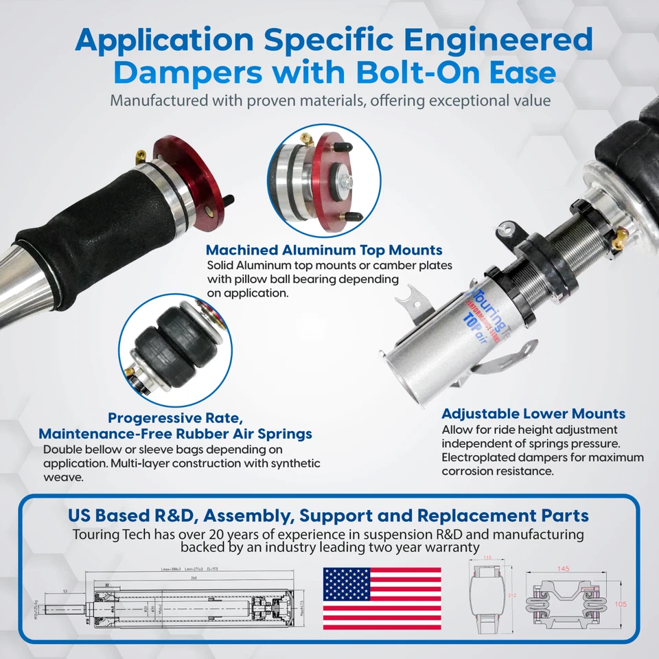 TOPair Air Struts Air Bag Suspension Compatible With 2002-2011 Toyota Camry - Image 2 of 4
