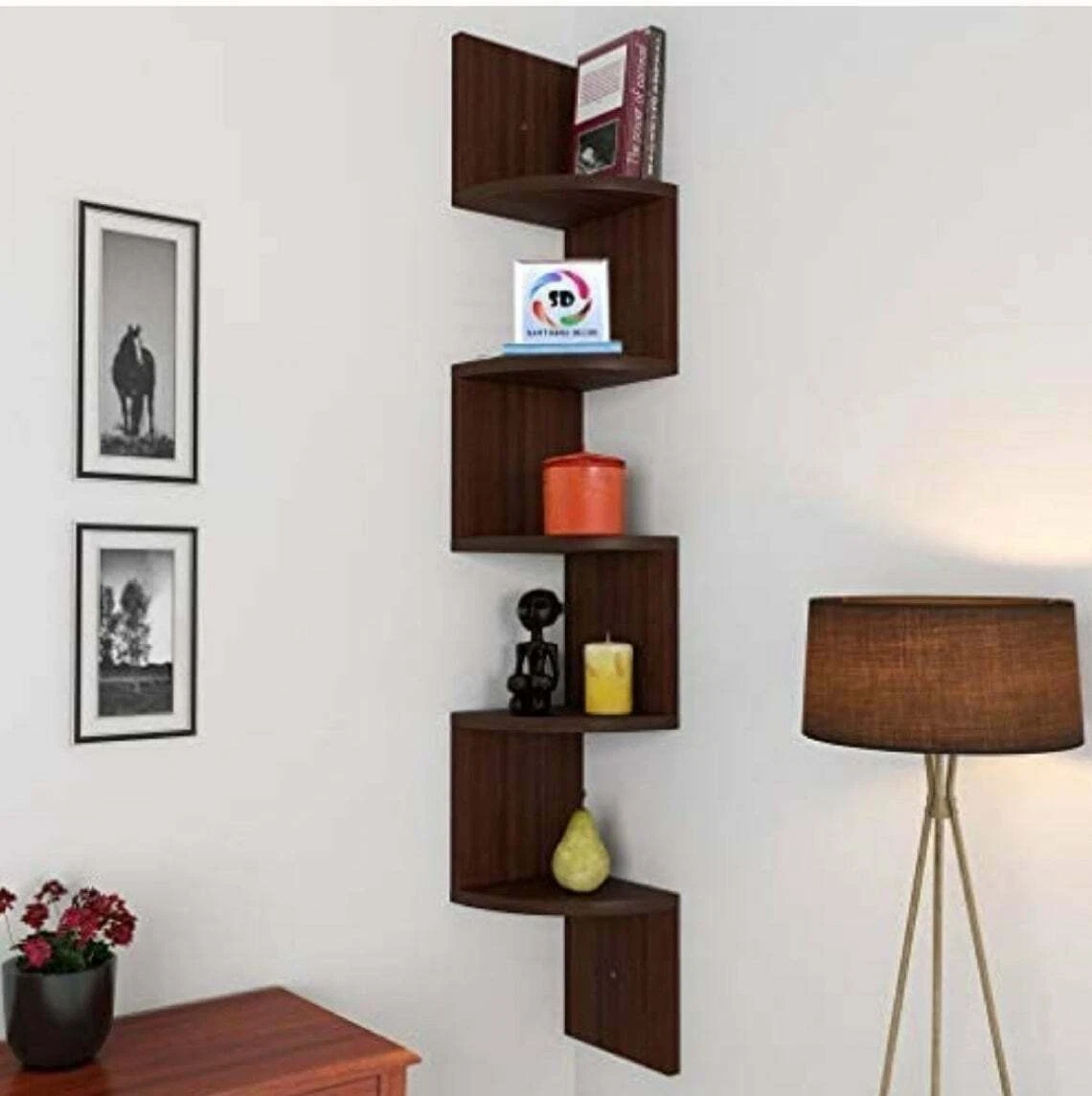 Zigzag on sale wooden shelf