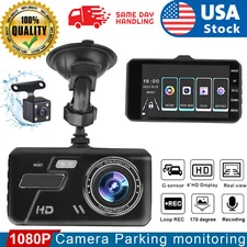 4'' Full HD 1080P Dash Cam Car DVR Front or Rear Camera Night Vision G-sensor