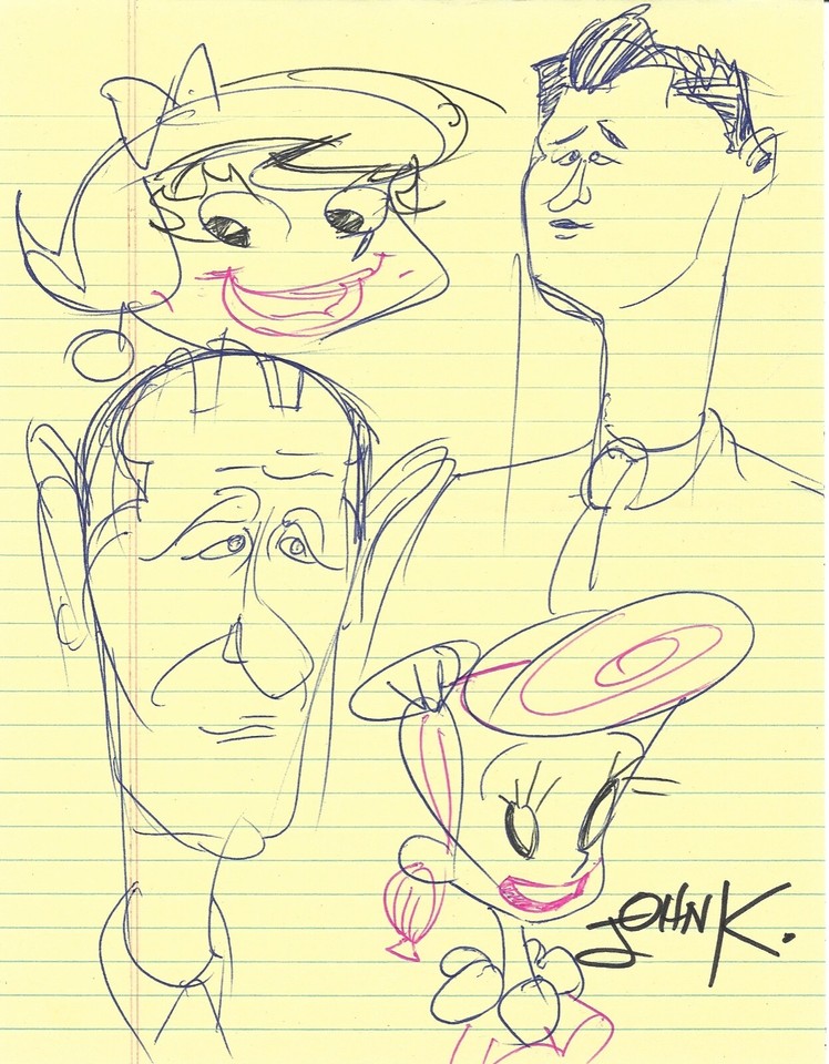 John K. Kricfalusi Ren & Stimpy Signed Original Sketch Auto 8.5x11 PSA/DNA #4 Comic Art