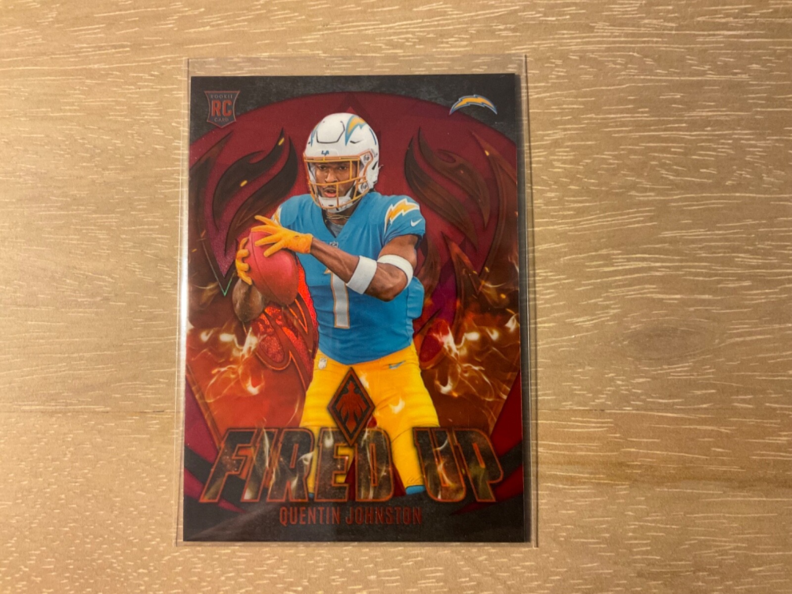 2023 Panini Phoenix Football Quentin Johnston Fired Up Rookie Red 3/199 SP