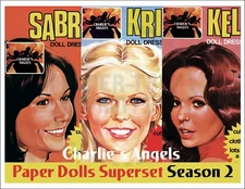 CUSTOM VINTAGE REPRINT - CHARLIE'S ANGELS PAPER DOLLS SUPER SET - SEASON 2