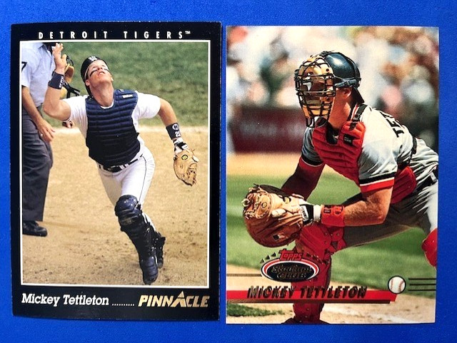 Mickey Tettleton 1993 Pinnacle & 1993 Topps Stadium Club Baseball - Tigers