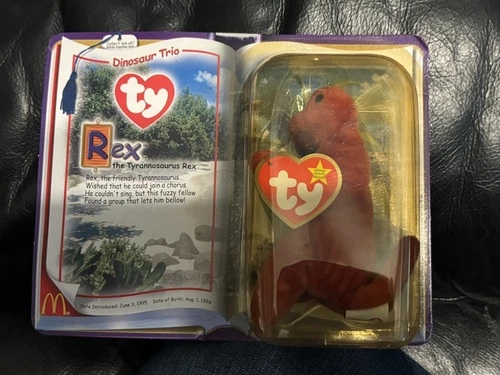 Vintage Ty Beanie Baby Rex The Tyrannosaurus Rex 2000 NWT( Plastic Is Yellowed )