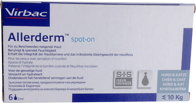 Virbac Allerderm Spot on 6 x 2ml für Hunde- Haut (1.791,66 /1l)