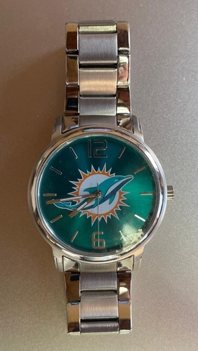 Miami Dolphins New Men's Watch - Gametime Brand Blue Face - Steel band - NEW