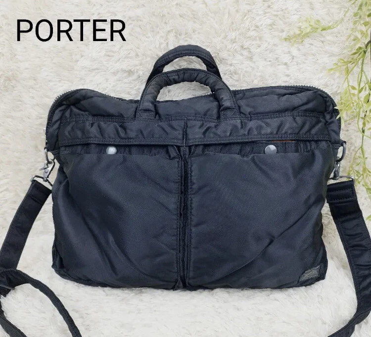 Yoshida Porter Tanker 2Way Briefcase Shoulder Bag Black Men Used