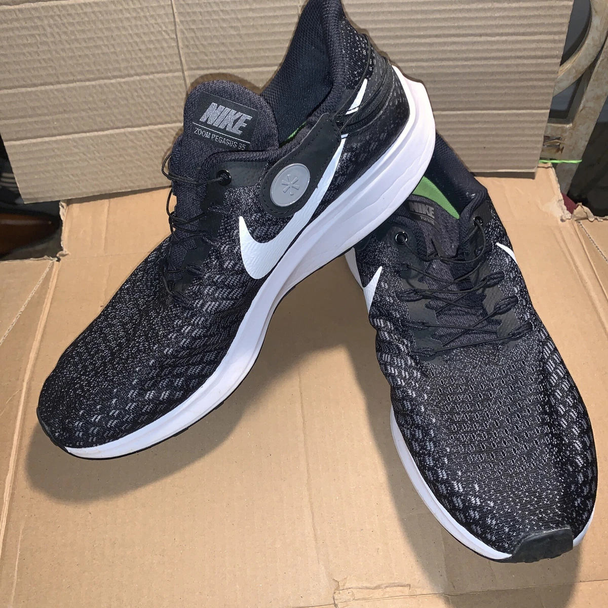 Legítimo complejidad cuscús Nike Air Zoom Pegasus 35 Flyease Zip Black White Gray Shoes AV2312-010 Size  14 | eBay