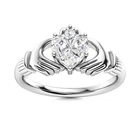 Irish Claddagh 5MM Heart Moissanite  Loyalty Ring 925 Sterling Silver