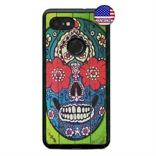 Google Pixel 3 XL 2XL Sugar Skull Phone Case Mexican Halloween Custom Case Cover