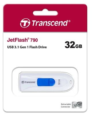 Transcend JetFlash 790 32 GB USB 3.1 Stick 790W TS32GJF790W 32GB weiss OVP