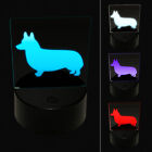 Pembroke Welsh Corgi Dog Solid 3D Illusion Led Night Light Sign Lamp