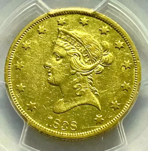 1838 Gold Eagle $10- PCGS AU50!  Very Rare Coin!