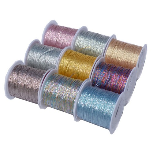 One Spool Metallic Wrapping Thread Rope Craft Jewelry Beading Braided Craft Cord - Picture 2 of 23