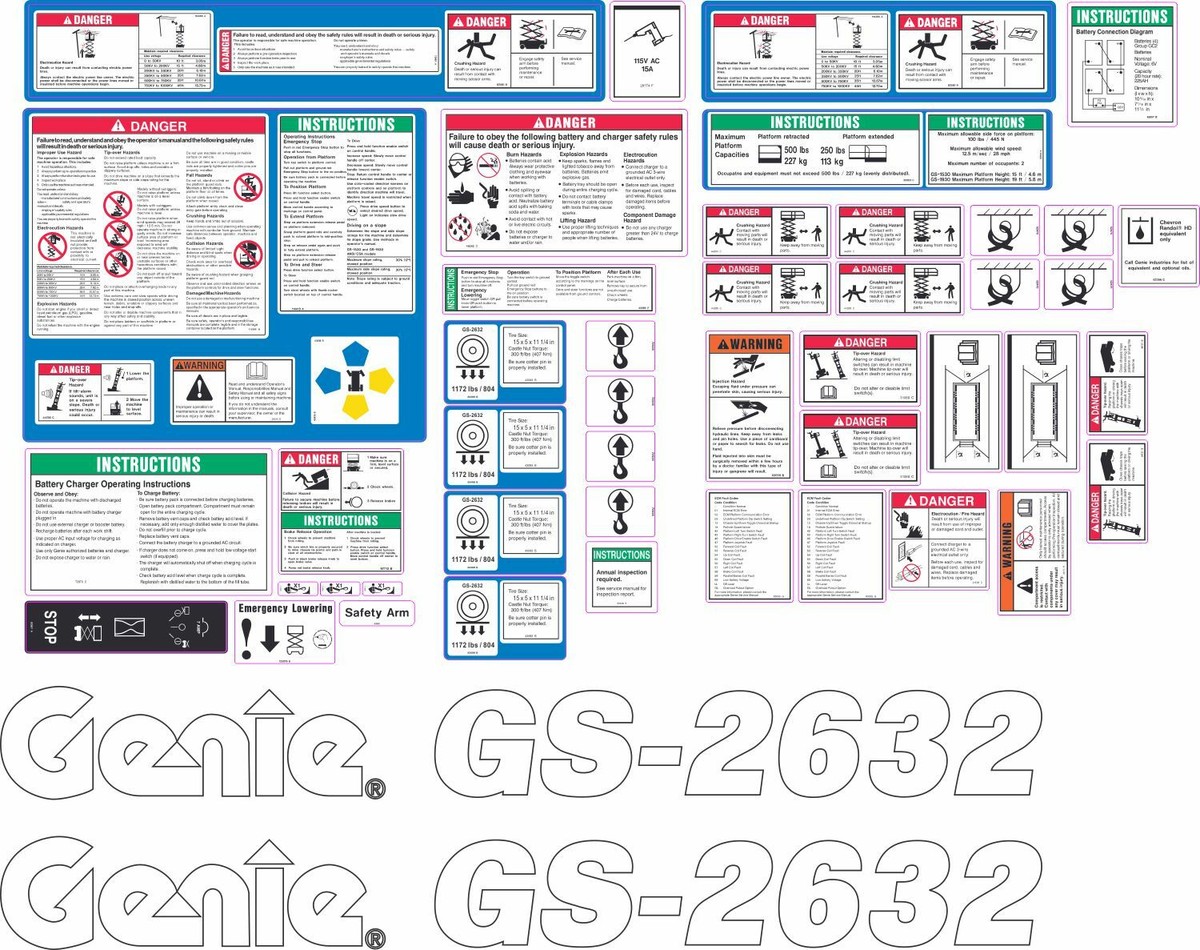 AC グラディウスⅢ インストシール Genie GS2632 Scissor Lift Aftermarket Decal Kit - Complete & High