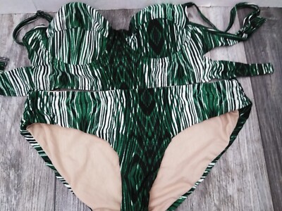 Derek Lam for DesigNation Woodgrain par Bikini Set SIZE BOTTOM M & TOP SM