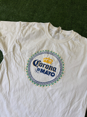 Corona Beer De Mayo Short Sleeve Furit Of The Loom T Shirt Mens L Graphic Tee