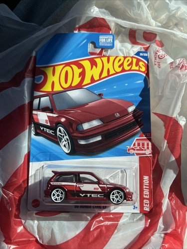 Hot Wheels 2025 Target Red Edition '90 Honda Civic EF - With Protector Case