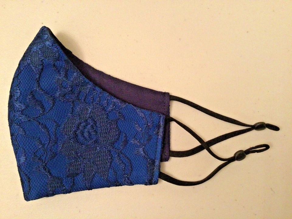 Lace Face Mask Wedding Bridesmaid Bachelorette Fancy Formal Adjustable Washable - Image 4 of 4