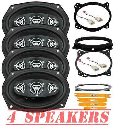 4X EF-694 800W 6x9 Front Door & Rear Deck Speakers for 2012-2017 Toyota Camry
