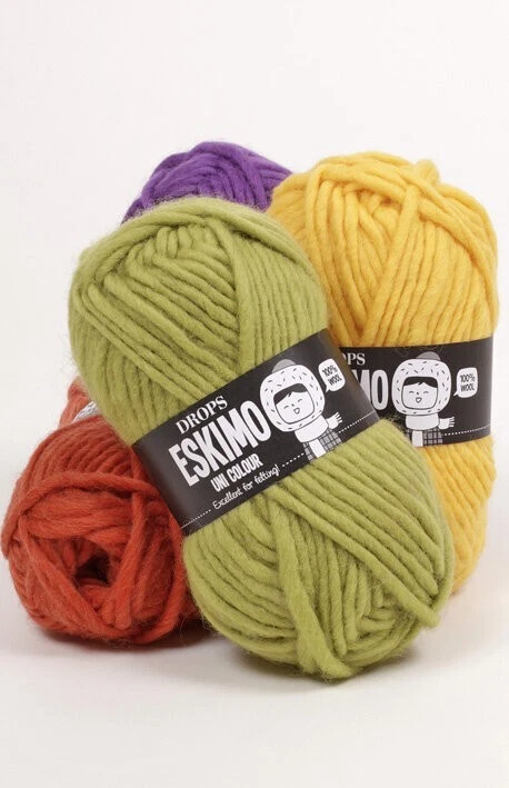 DROPS Eskimo wool yarn aka Snow 50g balls multiple colors