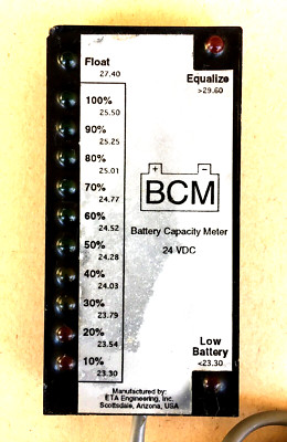 Battery Capacity Voltage Meter, 24 Volts - Free Shipping!!!