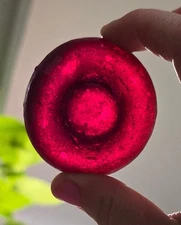 Genuine Sea Glass. Gorgeous Deep Red Bottle Bottom! 