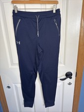 Under Armour Joggers Youth Extra Large Navy Blue Excellent Condition