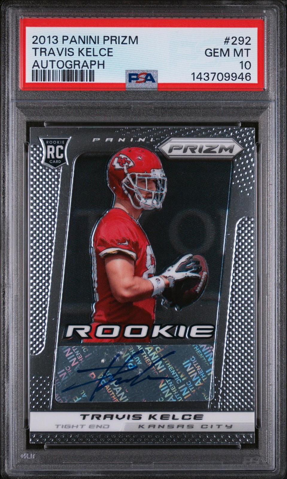2013 Panini Prizm Rookie Auto Travis Kelce #292 /99 PSA 10