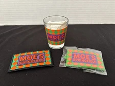 The Simpsons World of Springfield Moe's Tavern Shot Glass, Patch, Keychain, Lot￼