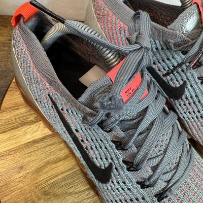 Nike Air VaporMax Flyknit 2 Shoes Womens Size 10 Gray Red AJ6910