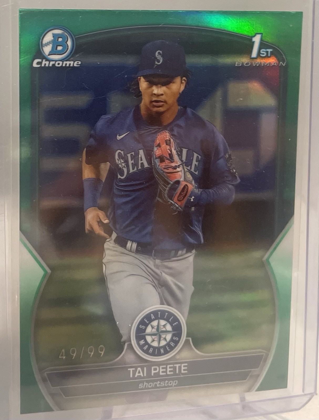 2023 Bowman Draft Chrome Green Refractor /99 Tai Peete #BDC-28