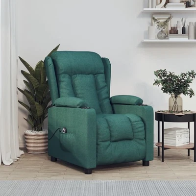 Fauteuil Inclinable Électrique Chaise de Relaxation Releveur Noir Tissu vidaXL - Photo 1/4