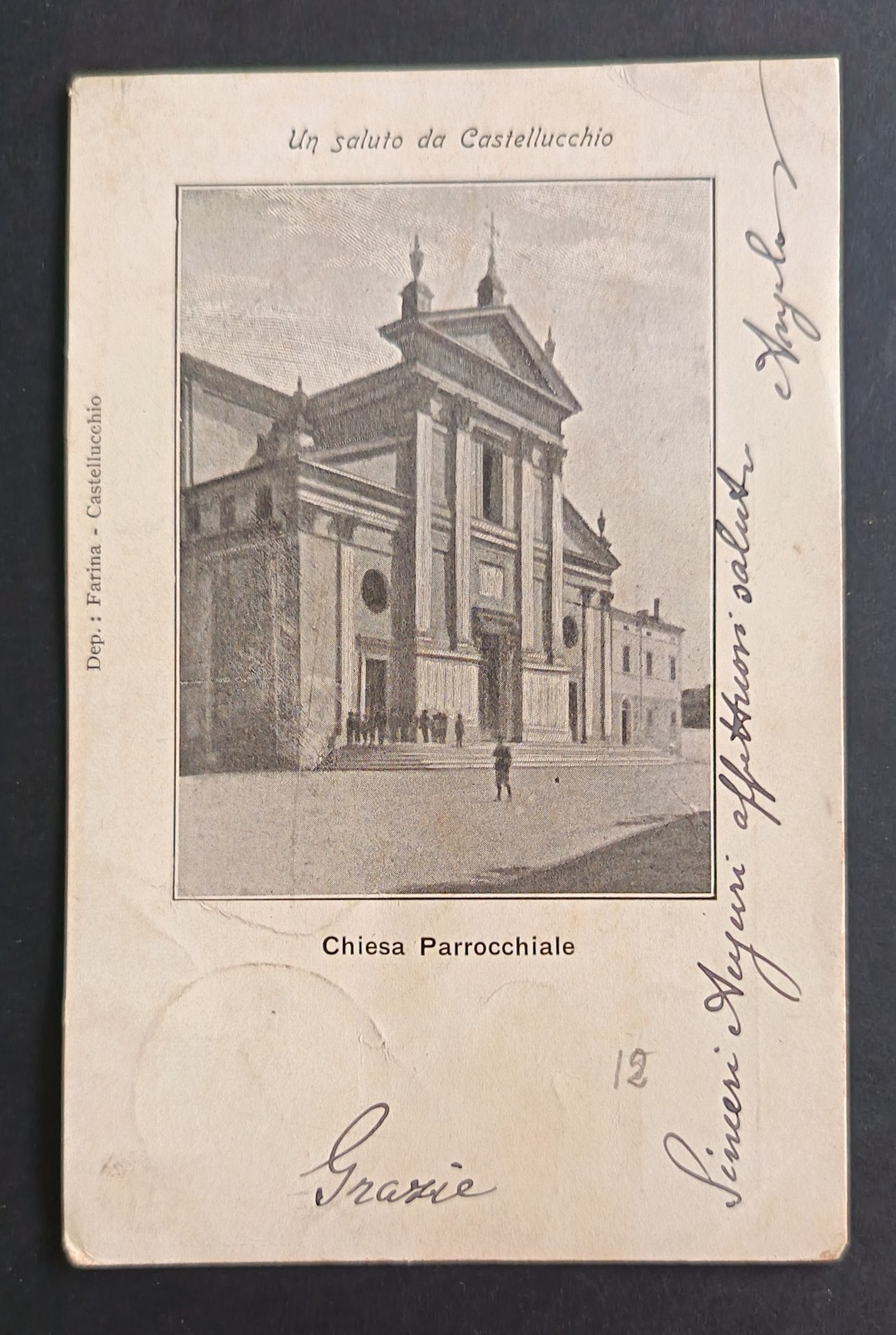 UN SALUTO DA CASTELLUCCHIO CHIESA PARROCCHIALE TIP. BARALDI & FLEISCH MANTOVA FP