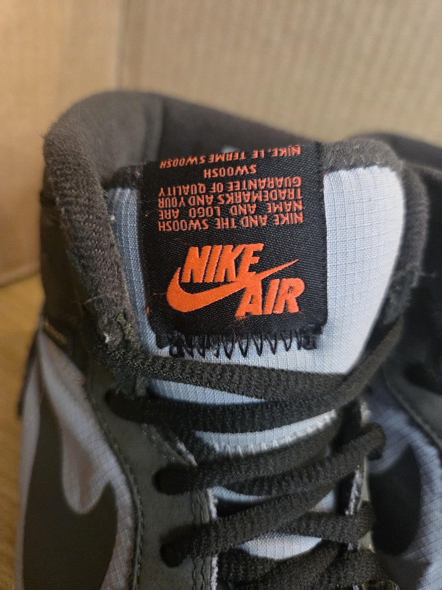 Nike Air Jordan 1 Gore-Tex Shoes Mens Size 8 Black Grey Waterproof