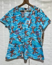 Theme Disney Winnie The Pooh's Tigger Women s Medical Scrub Top Large NWT