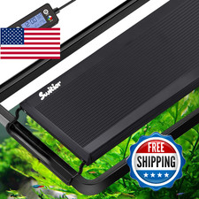Auto On Off LED Aquarium Light, Full Spectrum Fish Tank Light with LCD Monitor,