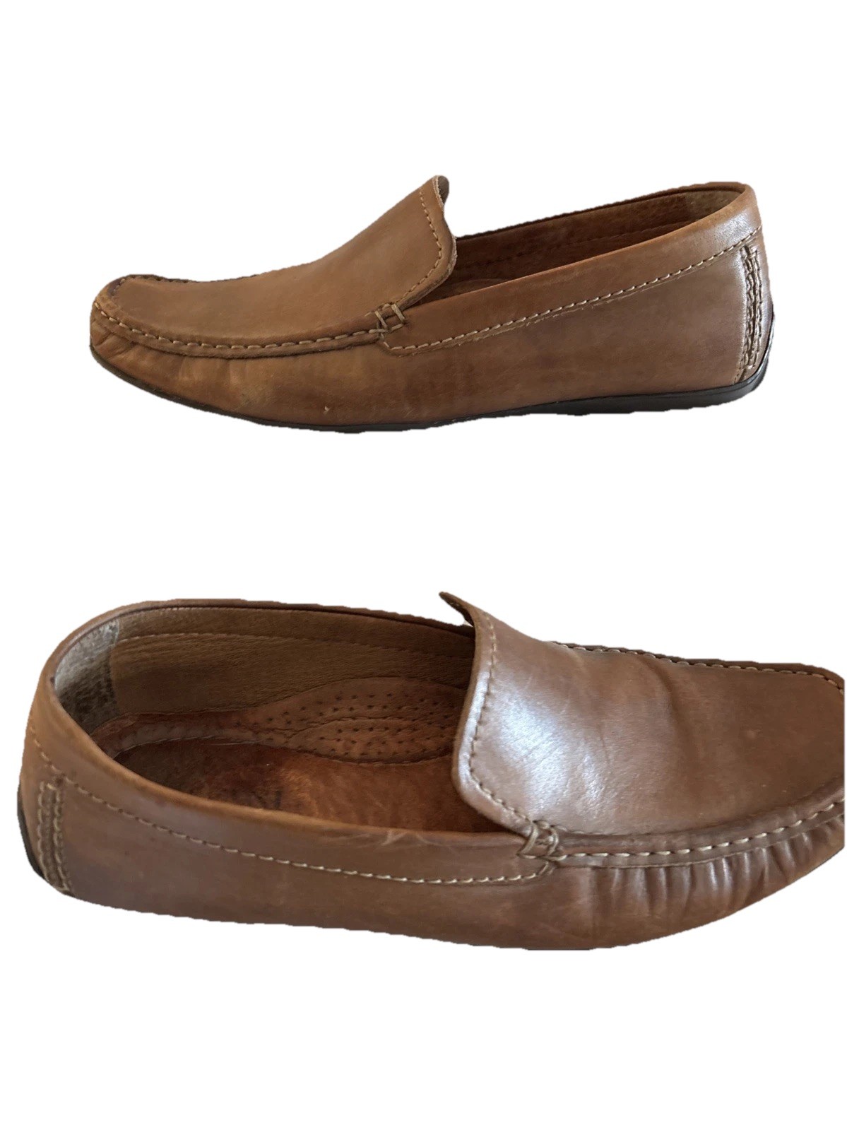 ALFANI Java Driver Loafers Brown Leather Shoes Cl… - image 3