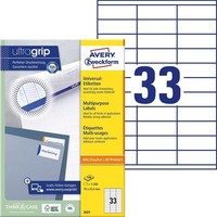 Avery Zweckform Universal-Etiketten 70 X 25,4 Mm Weiß 3.300 Etiketten