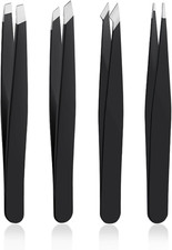 4 PCS Stainless Steel Tweezers Set   Precision Tweezers for Ingrown Hair, Facial