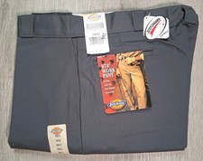 Dickies 874 Flex Work Pants Mens 38x32 Dark Gray Classic Fit Chino Workwear NEW