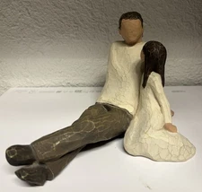 Willow Tree Father and Daughter Figurine Susan Lordi Demdaco 26031 Painted